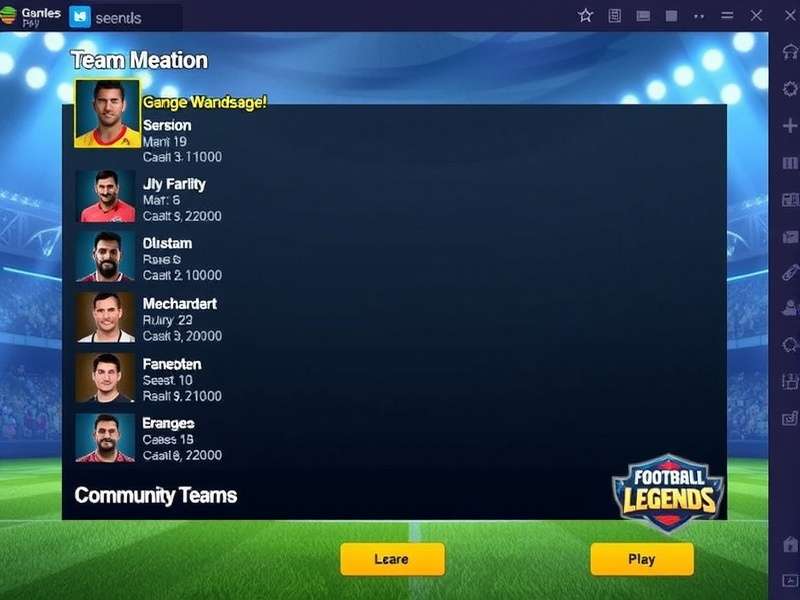 Ganges Football Legends team management interface